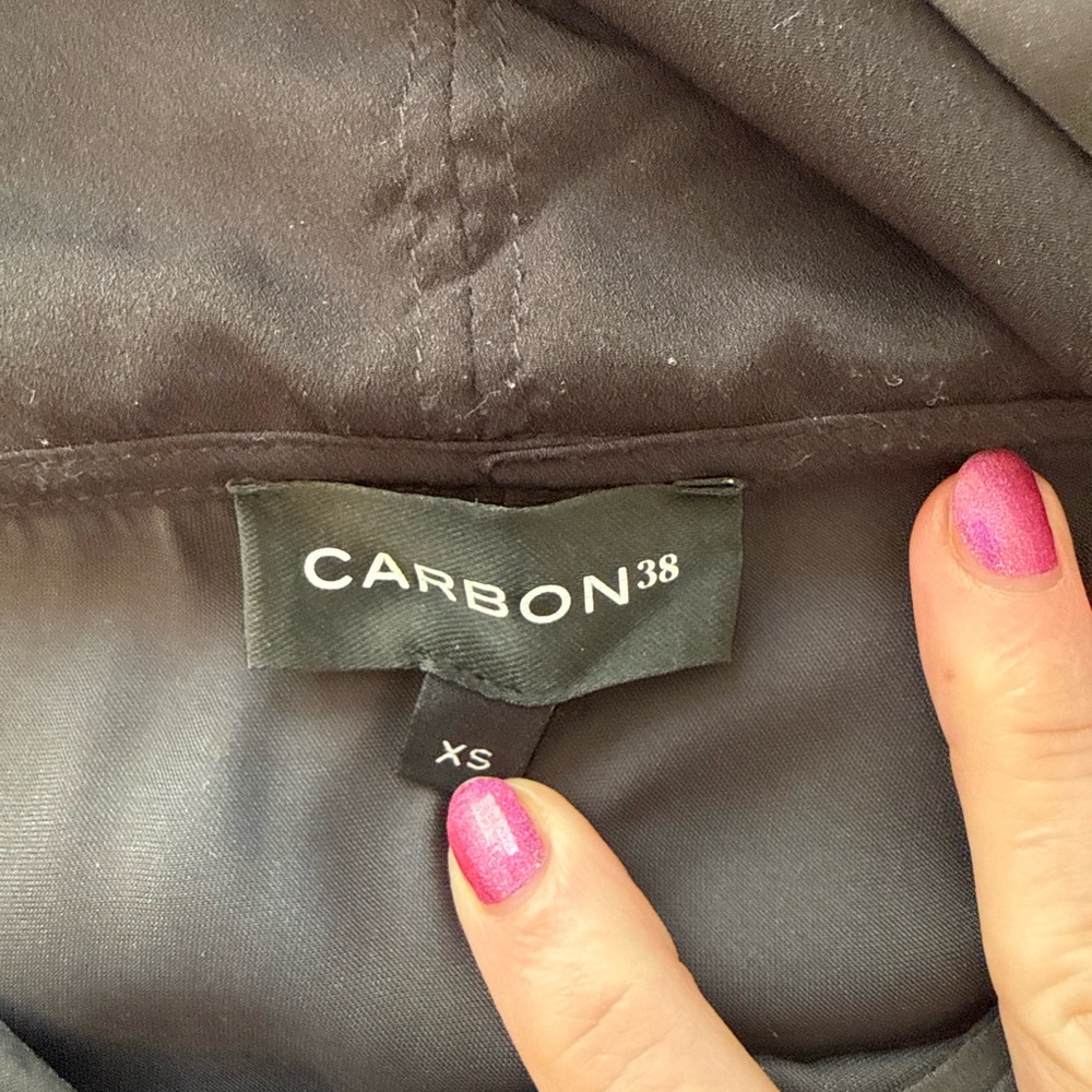 Carbon38 Black Satin Women's Hoodie - Picture 2 of 5
